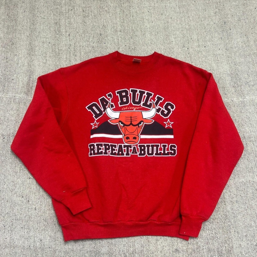 Vintage Chicago Bulls Sweatshirt Mens XL Red 1990s NBA